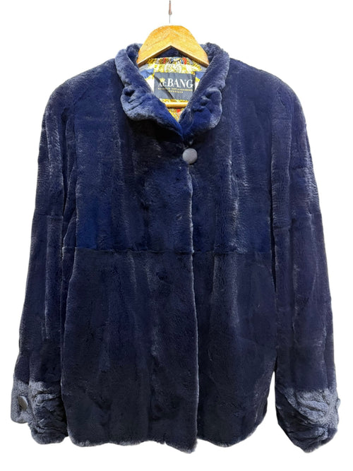 Vintage Ac Bang Navy Sheared Mink Fur Coat