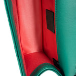 Gucci Green Velvet/Leather Trim Square G Broadway Shoulder Bag