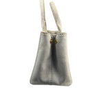 Prada Grey Denim Canapa Logo Tote