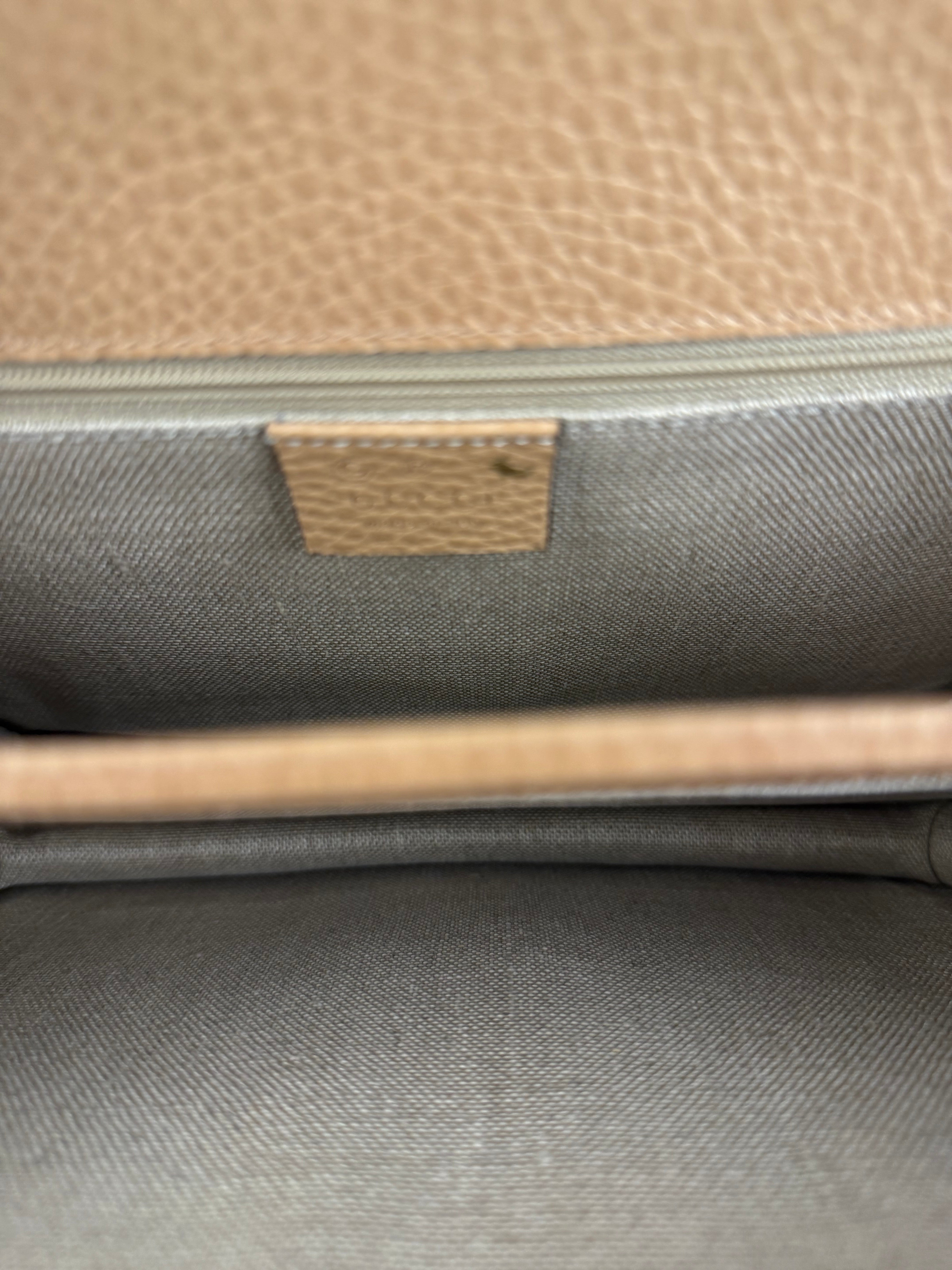 Gucci Beige Leather Medium GG Dollar Chain Shoulder Bag