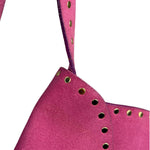 Celine Vintage Pink Suede Poulbot Shoulder Bag