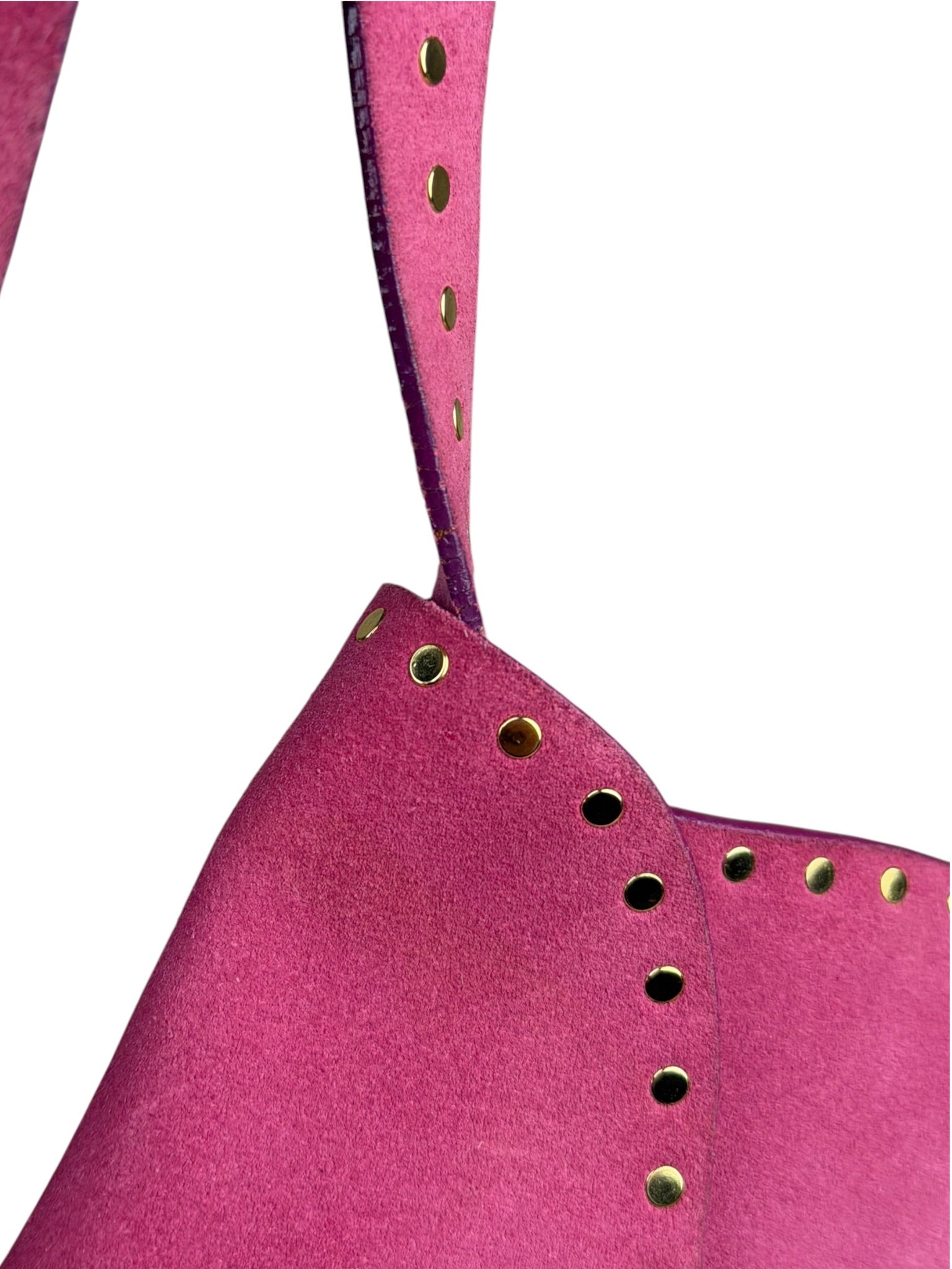 Celine Vintage Pink Suede Poulbot Shoulder Bag