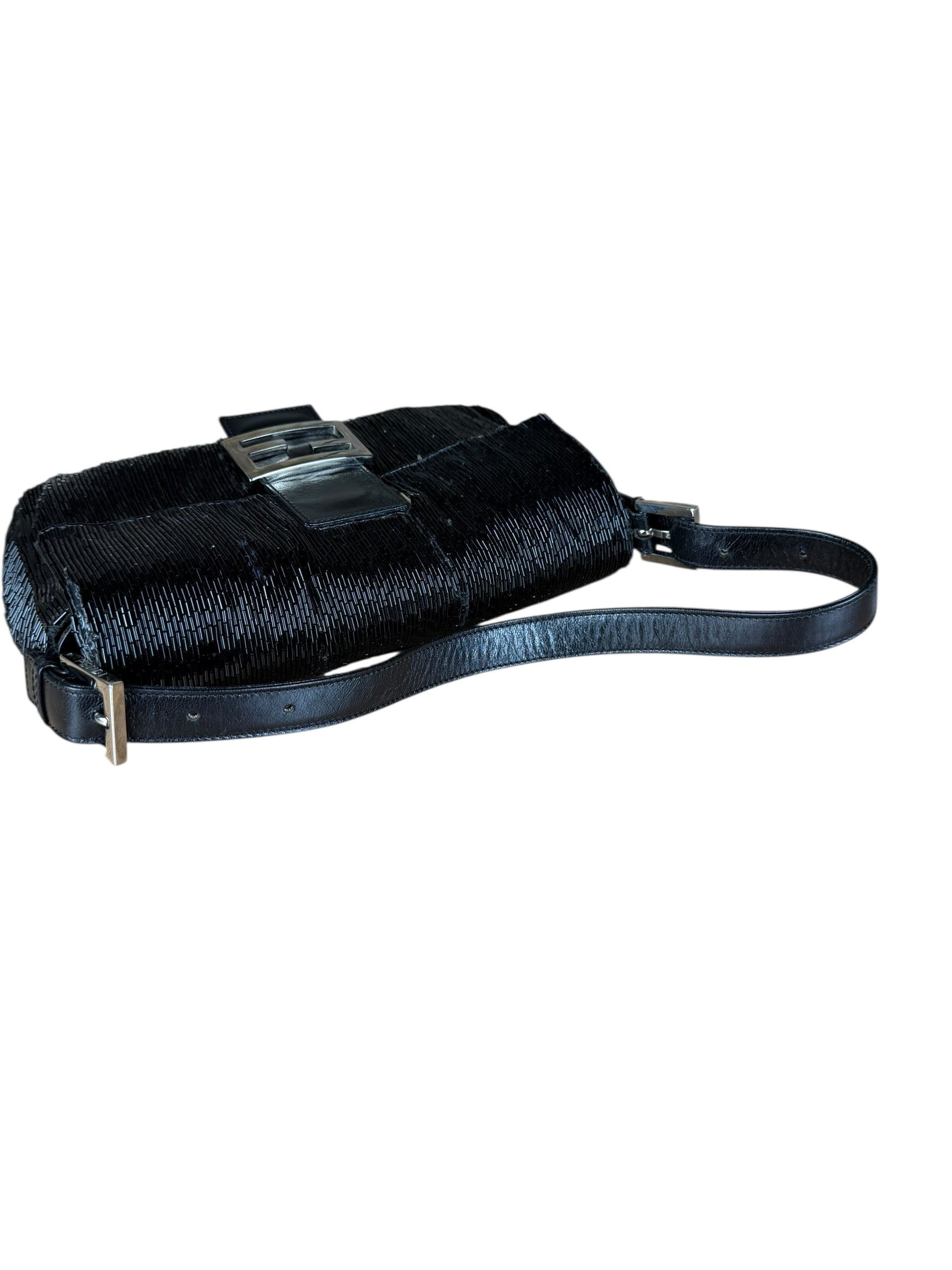 Fendi Beaded Baguette Black