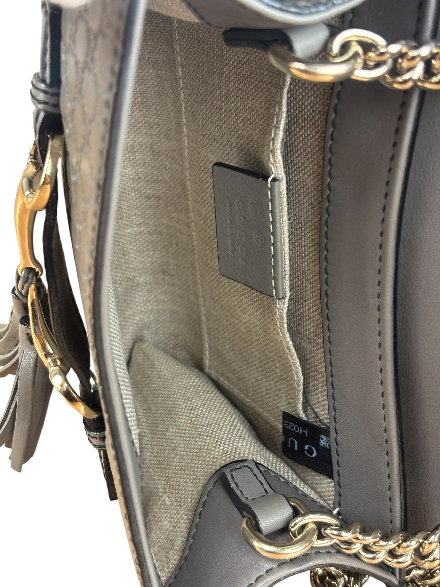 Gucci Emily GG Micro Shoulder Bag Grey