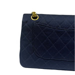 Chanel Navy Quilted Denim Double Flap Bag