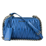 Miu Miu Blue Matelassè Leather Crossbody Bag