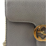 Gucci Grey Calfskin Interlocking Small G Shoulder Bag