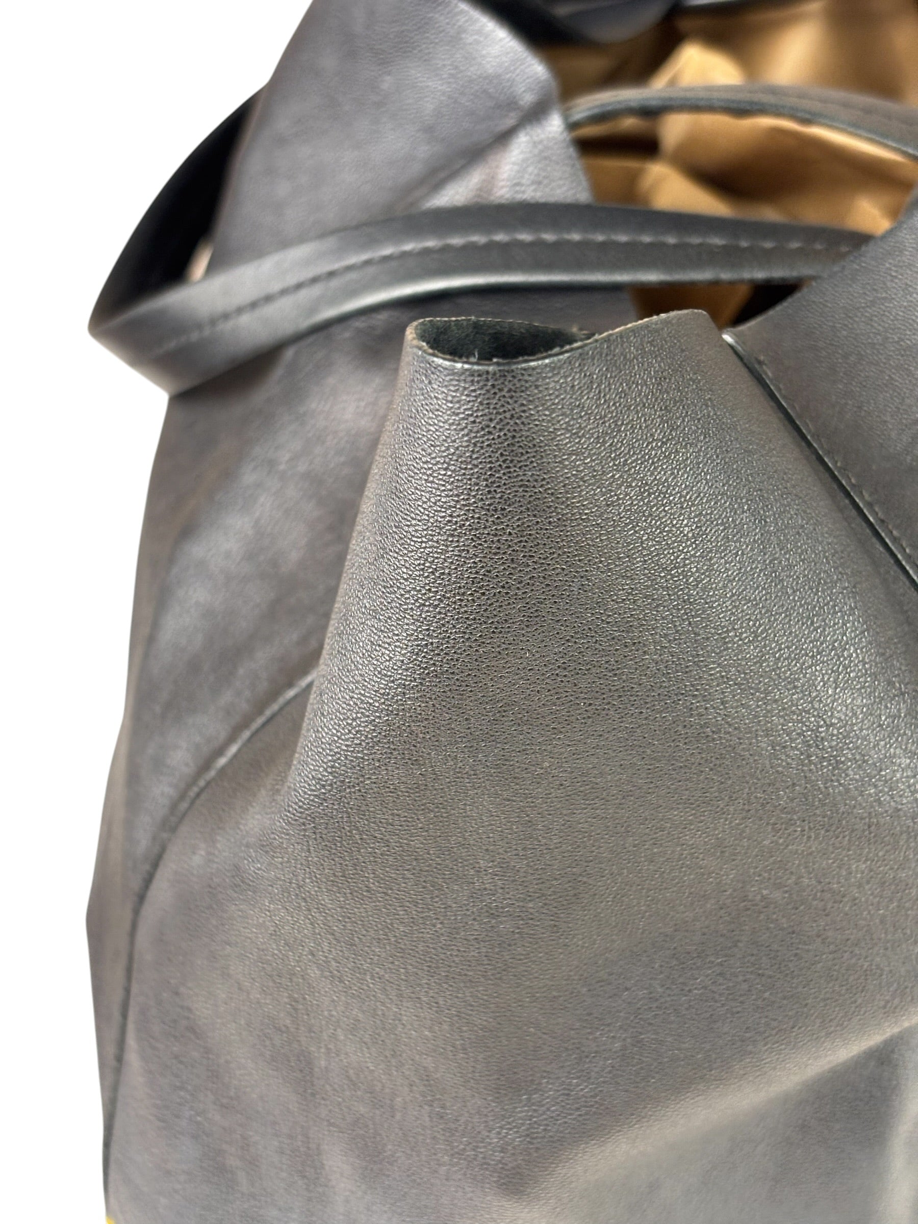 Celine Yellow/Black Leather Horizontal Cabas Tote