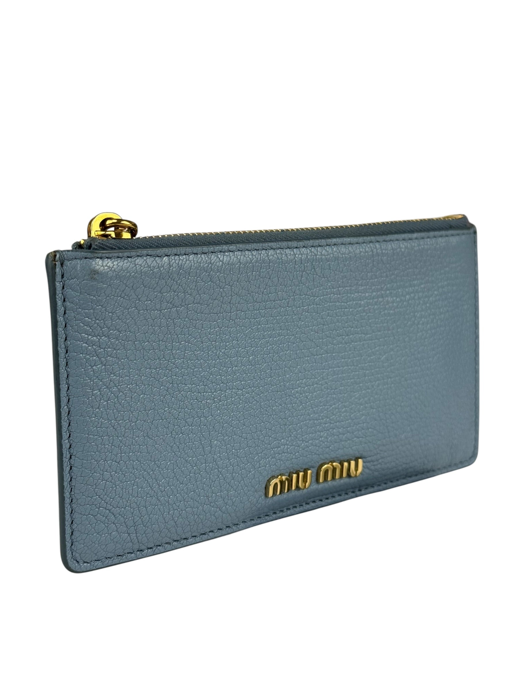 Miu Miu Vintage Blue Zip Cardholder
