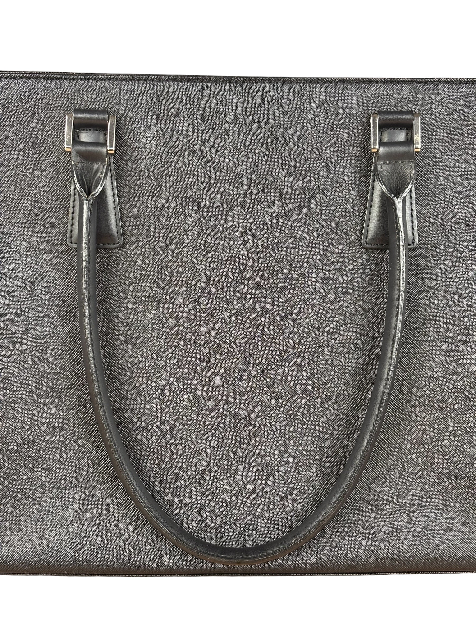 Burberry Black Saffiano Leather Tote Bag