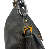 Fendi Shiny Black Suede Small Baguette