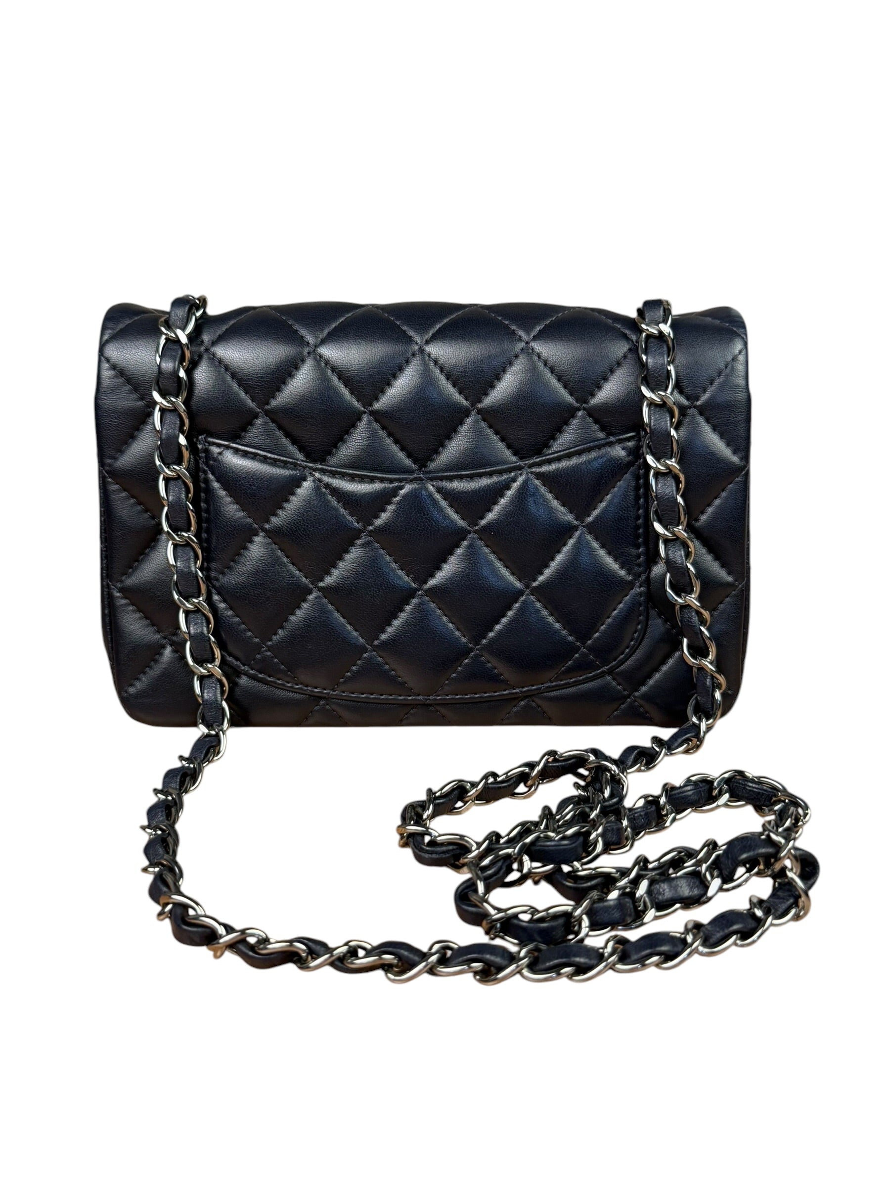 Chanel Iridescent Blue Quilted Leather Mini Flap Bag 2017