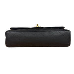 Chanel Black Quilted Leather Chain Double Leather Flap Bag 2012