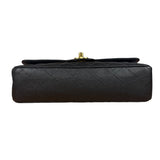 Chanel Black Quilted Leather Chain Double Leather Flap Bag 2012