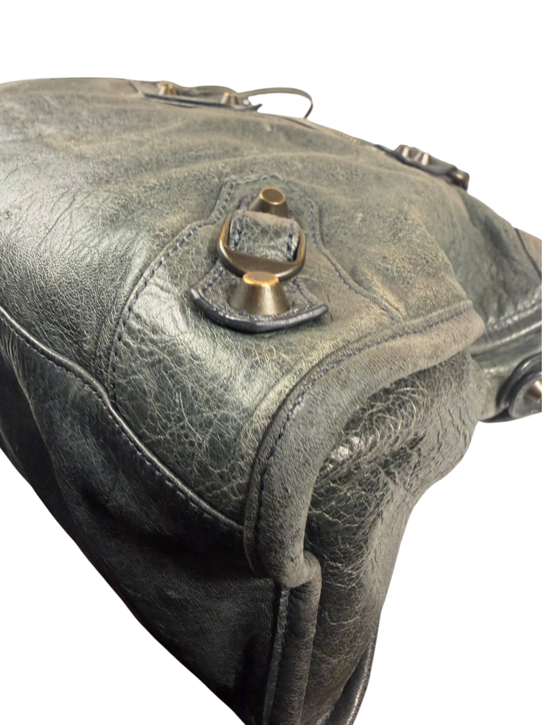 Balenciaga Grey Leather Medium Le City Shoulder Bag