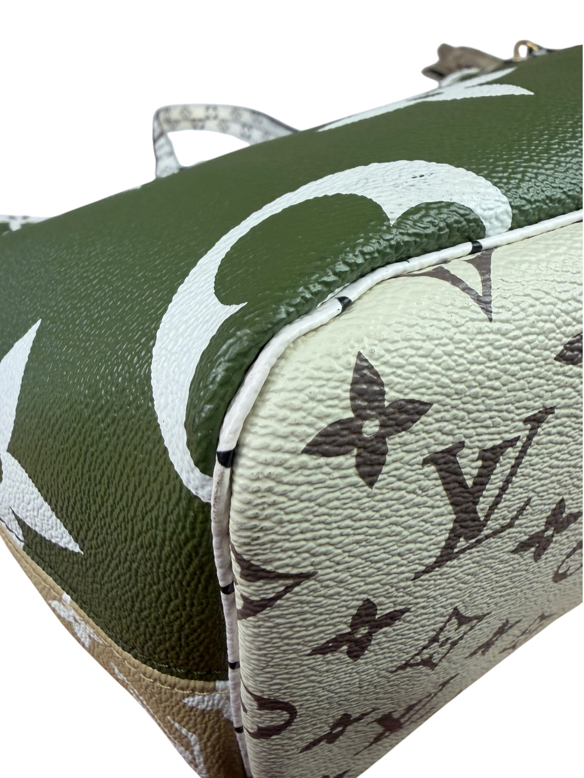 Louis Vuitton Olive Green/Beige Monogram Giant Neverfull MM