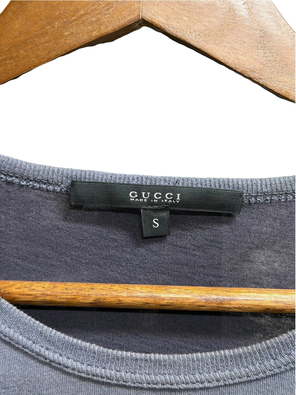Gucci Two-Tone Blueish Grey Medieval Crest Tee