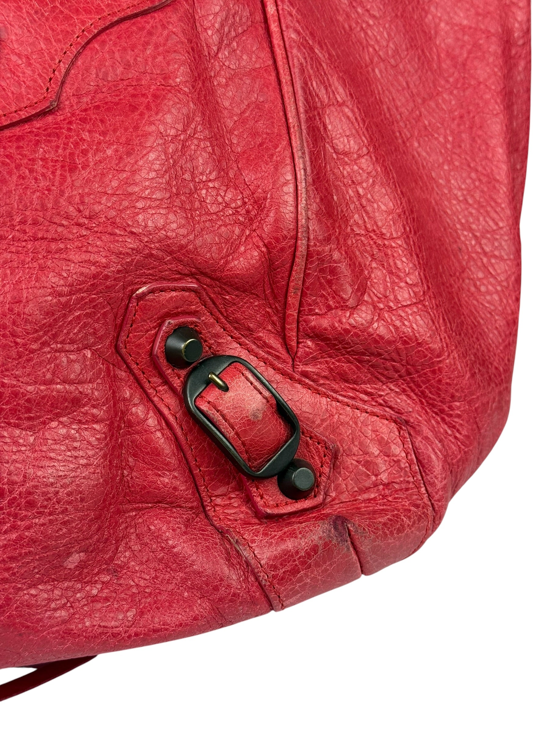 Balenciaga Red Leather Le City Tote