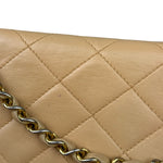 Chanel Beige Quilted Leather Two-Toned Double Flap Bag '94-'96