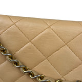 Chanel Beige Quilted Leather Two-Toned Double Flap Bag '94-'96