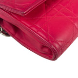 Christian Dior Pink Quilted Lambskin Lady Dior Wallet On Chain