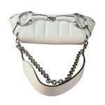 Gucci White Horsebit Vertical Quilted Leather Shoulder Bag