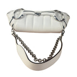 Gucci White Horsebit Vertical Quilted Leather Shoulder Bag