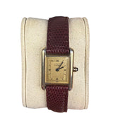 Cartier Must De Tank Champagne Dial Burgundy Lizard Strap