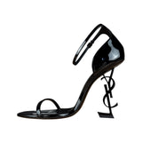 Saint Laurent Glossy Black Logo Heels