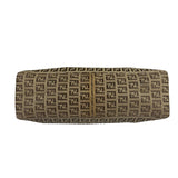 Fendi Brown Leather Trim Zucca Mamma Baguette