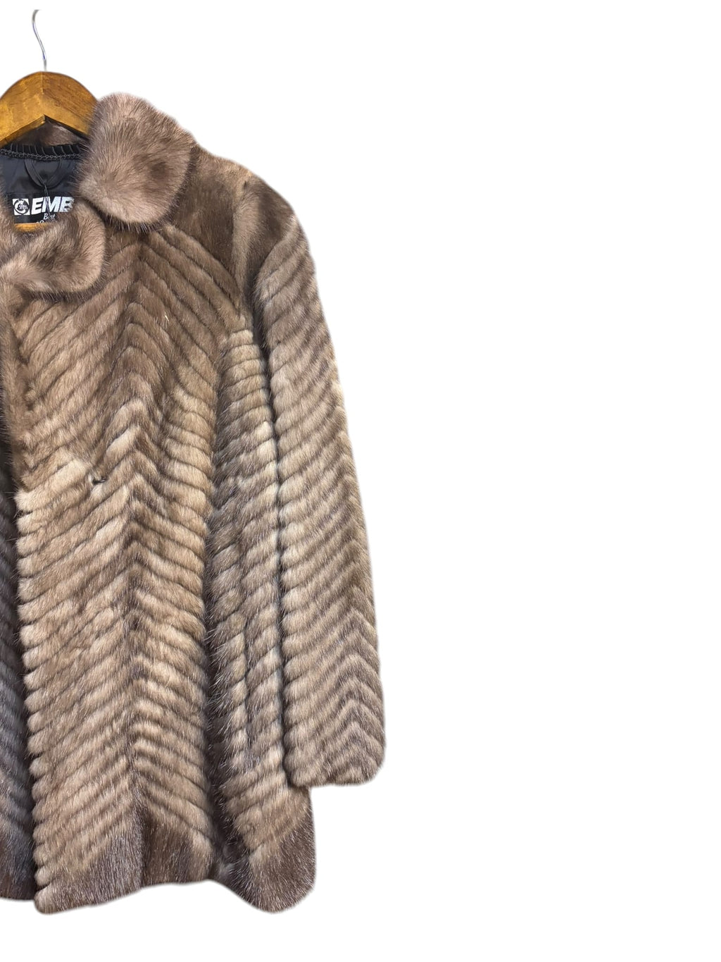 Vintage Emba Chevron Iris Mink Fur Coat