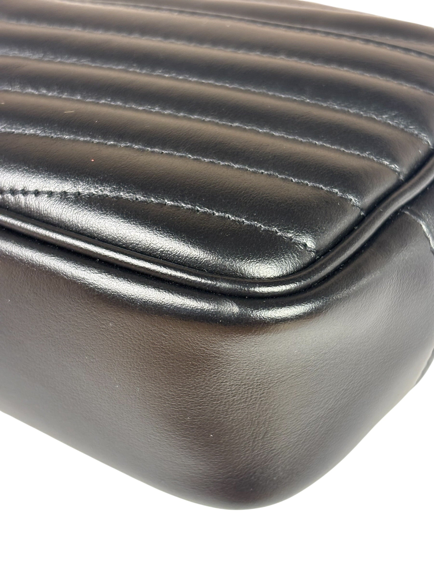 Yves Saint Laurent Black Leather Mini Lou Camera Bag