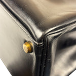 Hermes Black Box Leather Kelly 32 Handbag 1979