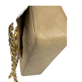 Chanel Vintage Beige Clair Quilted Leather Classic Flap Shoulder Bag 1955