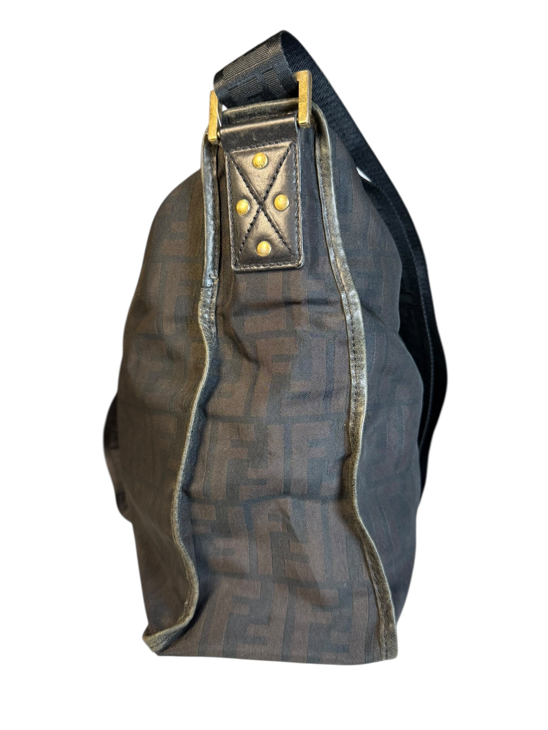 Fendi Black Zucca Canvas Chef Shoulder Bag