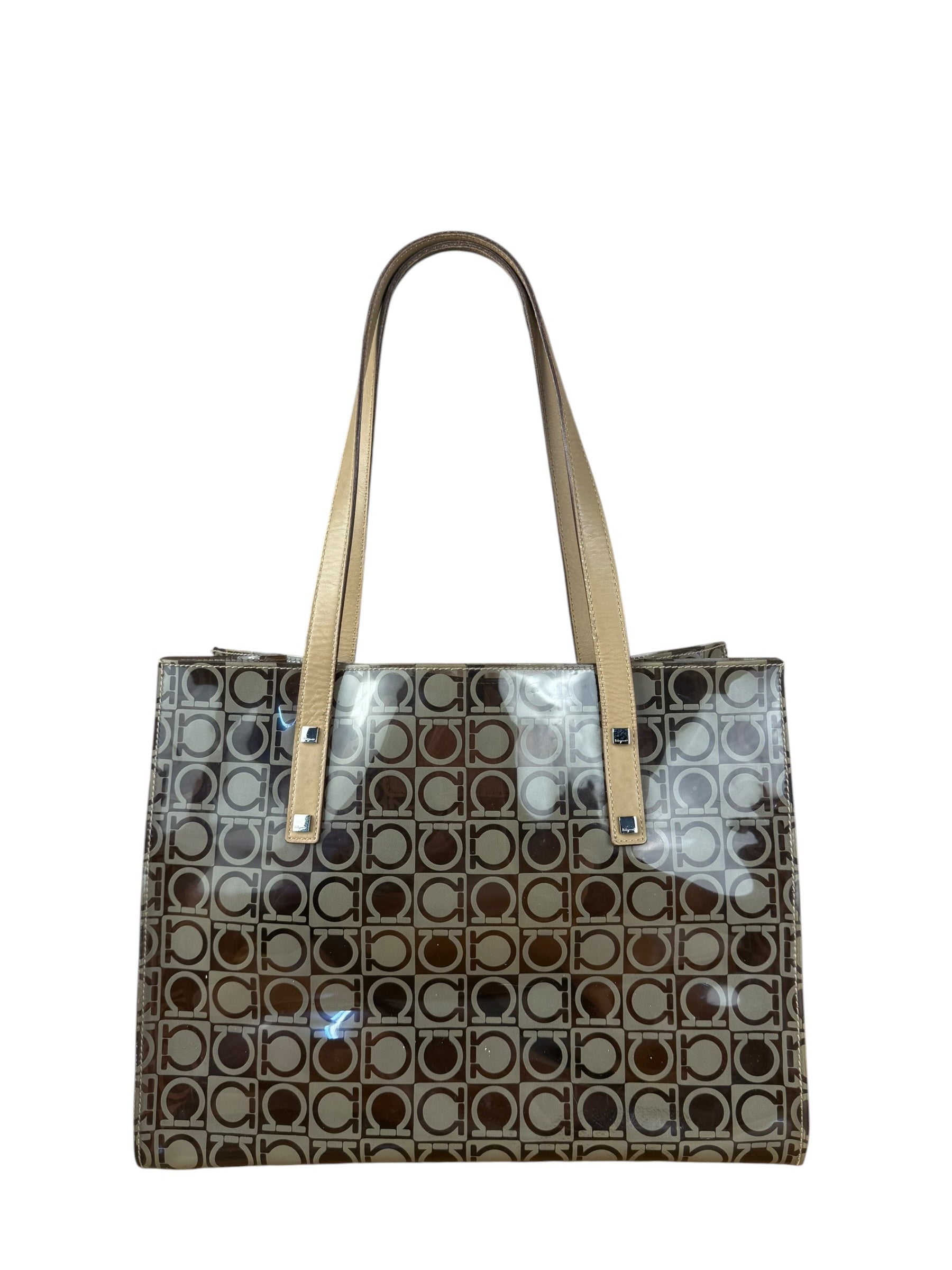 Salvatore Ferragamo Gancini Vinyl Tote/Hand Bag