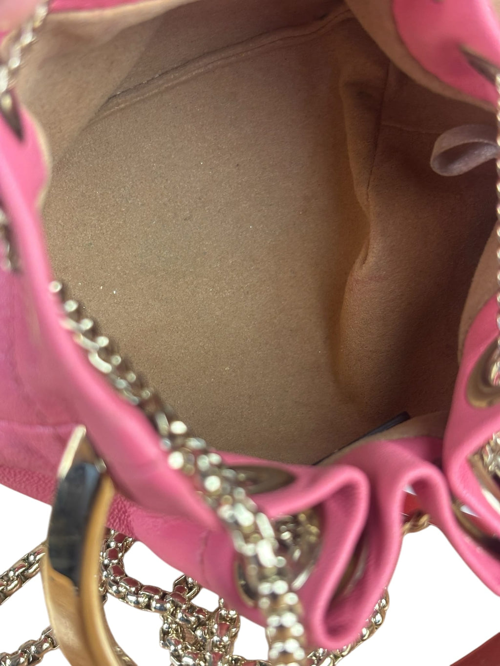 Jimmy Choo Pink Leather Micro Bob Bon Two-Way Bag