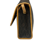 Christian Dior Vintage Brown Leather Honeycomb Shoulder Bag