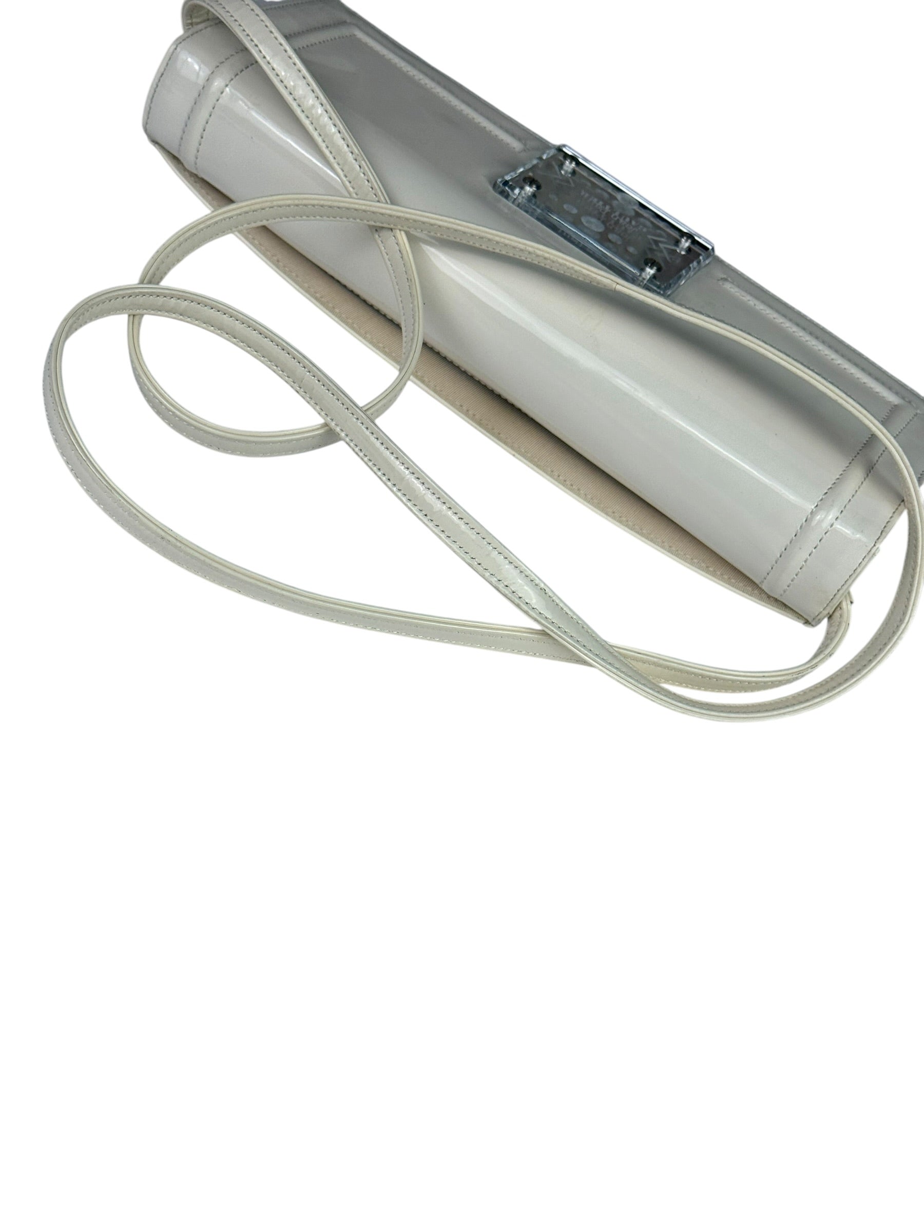 Jean Paul Gautier White Patent Leather Clutch Wallet
