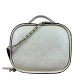 Chanel White/Black Quilted Leather 2Way Vanity Bag 2019