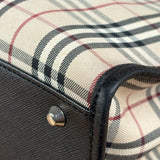 Burberry Vintage Leather Trim House Check Top Handle Bag