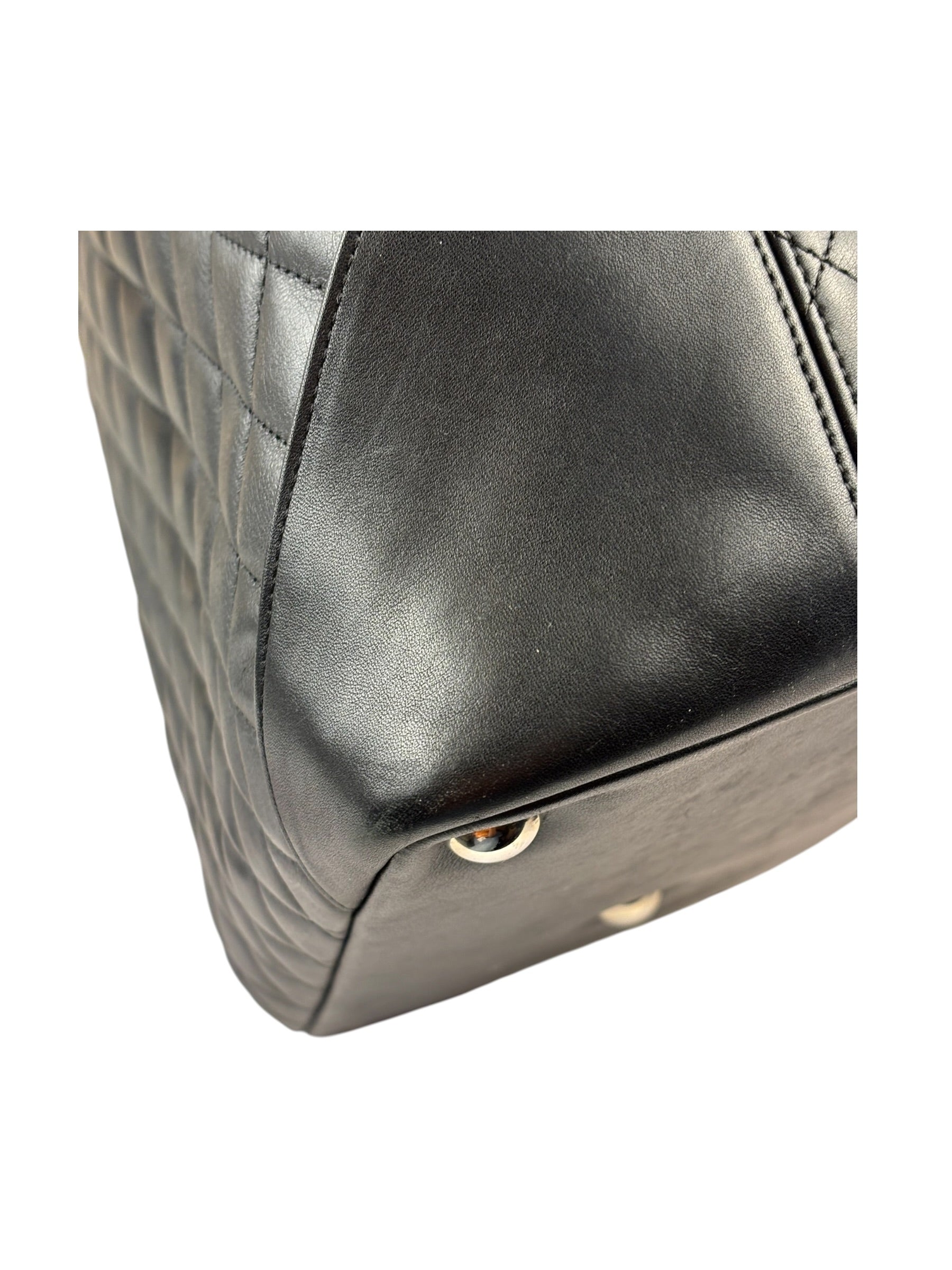 Chanel Black Quilted Calfskin Cambon Ligne Tote 2003