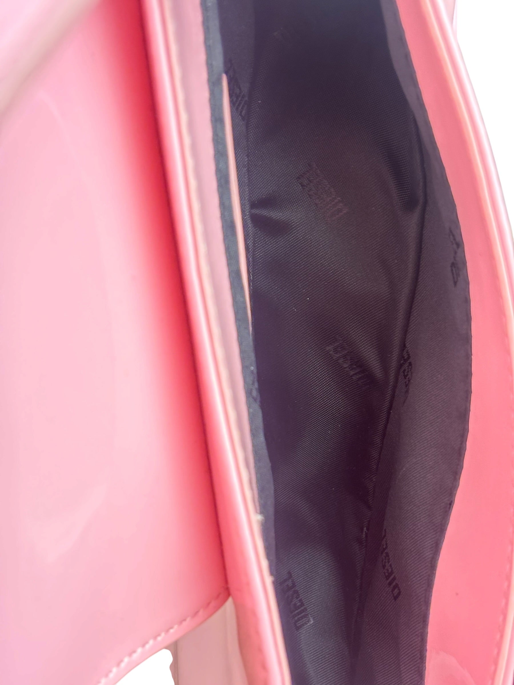 Diesel Pink Patent Leather Play Shoulder Bag