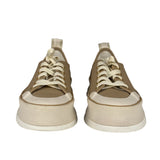 Max Mara Leather Platform Sneaker Beige