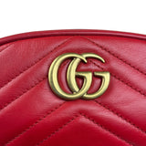 Gucci Red Leather Marmont Matelasse Waist Belt Bag