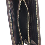 Saint Laurent Plum Chevron Leather Long Zip Wallet