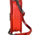 Chanel Red Quilted Double Stitch Boy Bag 2014