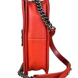 Chanel Red Quilted Double Stitch Boy Bag 2014