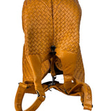 Bottega Veneta Orange/Brown Woven Leather Campana Shoulder Bag