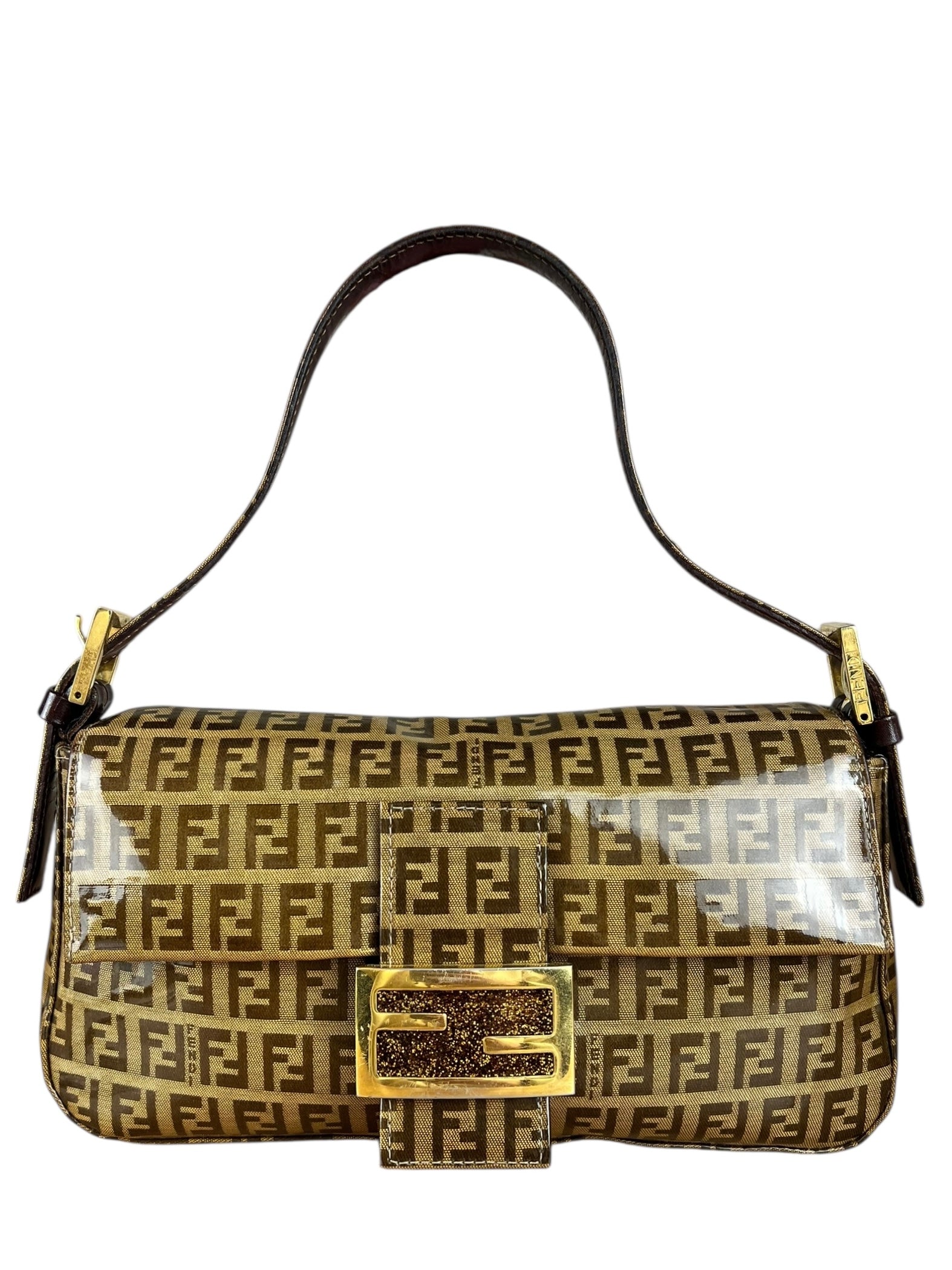 Fendi FF Sequin PVC Coated Canvas Baguette
